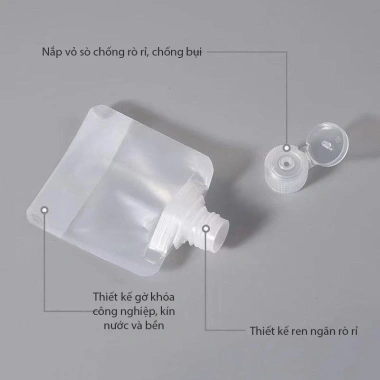 Túi chiết mỹ phẩm hickies nắp bật trắng đục 30/50/100ml - Nhỏ gọn, giá 12k 3 Túi chiết mỹ phẩm hickies nắp bật trắng đục 30/50/100ml - Nhỏ gọn, giá 12k 3
