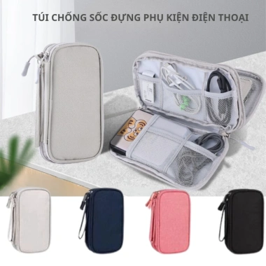 Túi chống sốc du lịch cao cấp đựng tai nghe, cáp sạc, USB, pin dự phòng - Chỉ 59.000đ