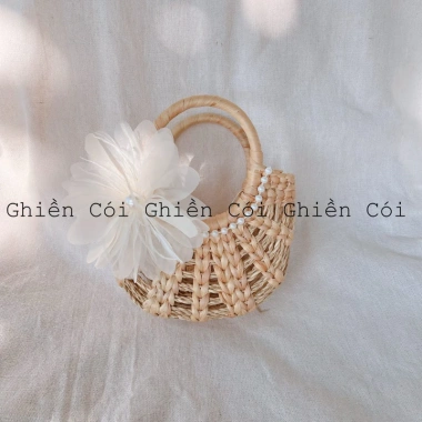 Túi cói lục bình nhỏ xinh cho bé size 15cm - Phụ kiện thời trang giá ưu đãi 90.000 VNĐ