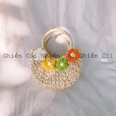Túi cói lục bình nhỏ xinh cho bé size 15cm - Phụ kiện thời trang giá ưu đãi 90.000 VNĐ