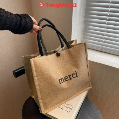 Túi cói MERCI hot hit T2 đi biển phong cách, giá chỉ 32.999đ giảm từ 42.239đ