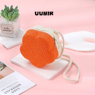 Túi cói UUMIR đeo vai dệt rơm 2 màu + ví tiền xu du lịch, trẻ em - Giá 46.872
