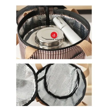 Túi cơm giữ nhiệt Gấu Bear SUZUKO HOUSE TC29 – Thiết kế tròn cầm tay, lót khóa kéo, tiện dụng văn phòng