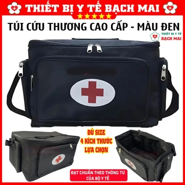 Túi Cứu Thương Đen 4 Kích Thước Đủ Size - Túi Y Tế Chuẩn BYT Giá Ưu Đãi 133k