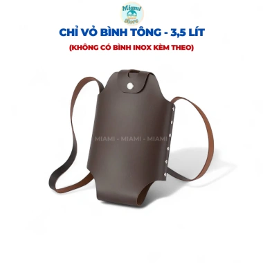 Túi Da Đựng Bình Nước Du Lịch Dây Đeo Tiện Lợi - Đủ Size, Bền Đẹp, Cắm Trại