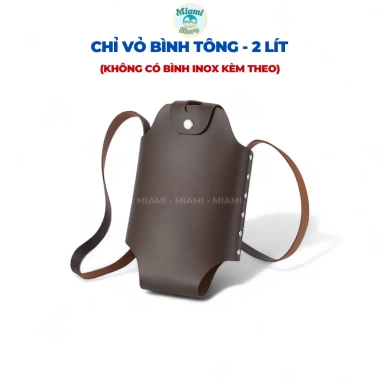 Túi Da Đựng Bình Nước Du Lịch Dây Đeo Tiện Lợi - Đủ Size, Bền Đẹp, Cắm Trại