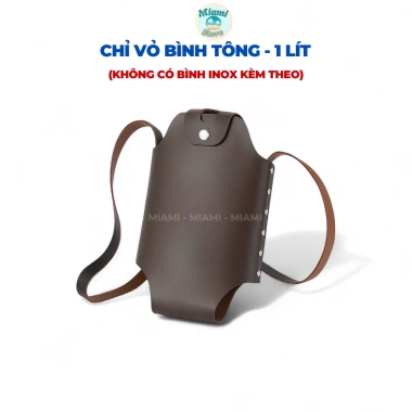 Túi Da Đựng Bình Nước Du Lịch Dây Đeo Tiện Lợi - Đủ Size, Bền Đẹp, Cắm Trại