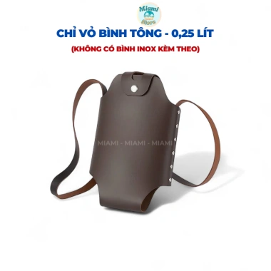 Túi Da Đựng Bình Nước Du Lịch Dây Đeo Tiện Lợi - Đủ Size, Bền Đẹp, Cắm Trại