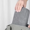Túi da PU chống nước, lót chống tĩnh điện cho phụ kiện công nghệ, sạc, cáp laptop - màu xám 3