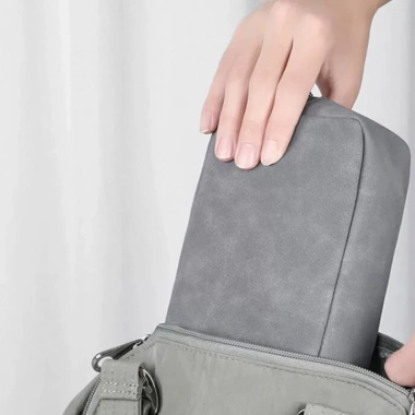 Túi da PU chống nước, lót chống tĩnh điện cho phụ kiện công nghệ, sạc, cáp laptop - màu xám 3 Túi da PU chống nước, lót chống tĩnh điện cho phụ kiện công nghệ, sạc, cáp laptop - màu xám 3