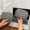 Túi da PU chống nước, lót chống tĩnh điện cho phụ kiện công nghệ, sạc, cáp laptop - màu xám 7