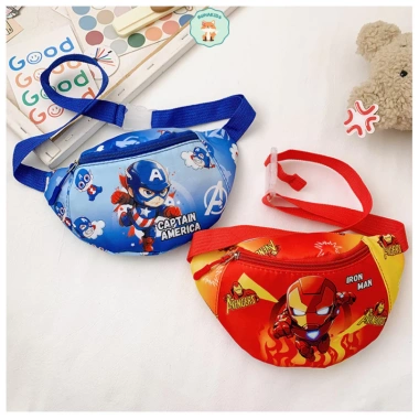 Túi đeo bao tử Marvel bé 3-10 tuổi, nylon, ngăn kéo khóa, Bunakids TD34 – 53.000 VND