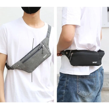Túi đeo bụng thể thao nam nữ vải canvas 32cm tiện dụng siêu nhẹ giá 35.000₫