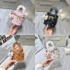 Túi đeo chéo da Hello Kitty cỡ 12, không vừa điện thoại, tặng gấu đội mũ - 75.000₫