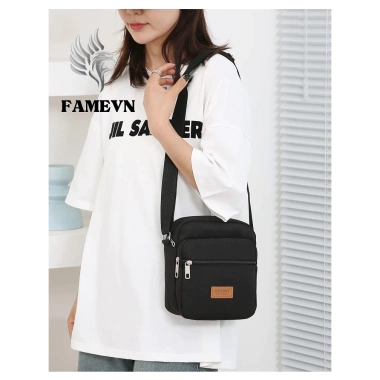 Túi đeo chéo đứng FAMEVN FC008 Canvas Hàn Quốc phong cách cá tính, cho nam nữ, 52.900₫
