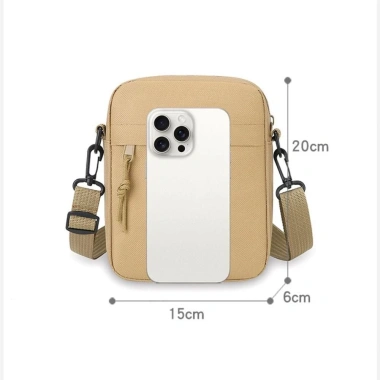 Túi đeo chéo HOMEIN Kaki trắng đen - Tối giản, dây vai dài vải, du lịch, giá 71.928₫