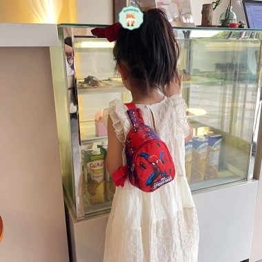 Túi đeo chéo Marvel cho bé 3‑10 tuổi vải nylon, ngăn kéo khóa - Bunakids TD29
