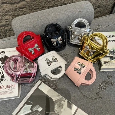 Túi đeo chéo mini 12cm mác nơ, dây xích mácbajc, 7 màu trend – Giá 69.000đ