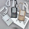 Túi đeo chéo mini da PU unisex - nắp thêu 4 sọc kẻ vạch, logo xanh đỏ viền dập chữ, 84.996₫