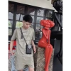 Túi đeo chéo mini da PU unisex - nắp thêu 4 sọc kẻ vạch, logo xanh đỏ viền dập chữ, 84.996₫ 7