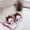 Túi đeo chéo mini dáng bầu dạ đỏ phối nơ cute, siêu xinh, giá chỉ 65.000 VND giảm từ 83.850 VND