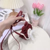 Túi đeo chéo mini dáng bầu dạ đỏ phối nơ cute, siêu xinh, giá chỉ 65.000 VND giảm từ 83.850 VND 4