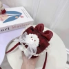 Túi đeo chéo mini dáng bầu dạ đỏ phối nơ cute, siêu xinh, giá chỉ 65.000 VND giảm từ 83.850 VND 5