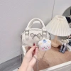 Túi đeo chéo mini dáng bàu in chữ nổi, kèm gấu treo cute thời trang - 59.000 VND 8