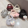 Túi đeo chéo mini dáng bàu in chữ nổi, kèm gấu treo cute thời trang - 59.000 VND 9
