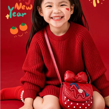Túi Đeo Chéo Mini Nơ Ren Chấm Bi Da PU Phong Cách Hàn Quốc Cho Bé Gái - Giá 125k 3