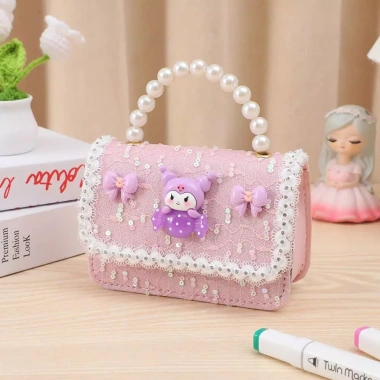 Túi Đeo Chéo Mini Vải Dạ Tweed Quai Đeo Sang Chảnh Cho Bé Gái Kuromi Elsa - Giá 143.000đ 8