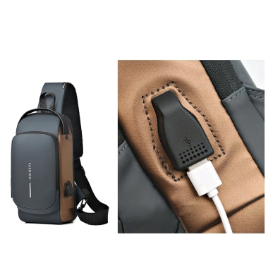 Túi đeo chéo nam da PU cao cấp, chống nước, chống trộm, cổng USB - Giá 120.000₫ 5