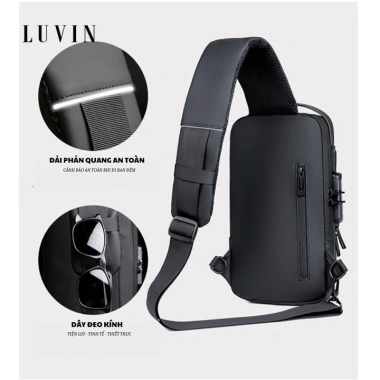 Túi Đeo Chéo Nam LUVIN đa năng, chống trộm, sạc USB, có mật khẩu - Giá chỉ 85.000₫