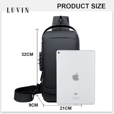 Túi Đeo Chéo Nam LUVIN đa năng, chống trộm, sạc USB, có mật khẩu - Giá chỉ 85.000₫ 4 Túi Đeo Chéo Nam LUVIN đa năng, chống trộm, sạc USB, có mật khẩu - Giá chỉ 85.000₫ 4