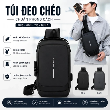 Túi Đeo Chéo Nam SP009 Cao Cấp Chống Nước, Khóa Số, Chống Trộm, Đựng iPad Mini & Điện Thoại - 159k