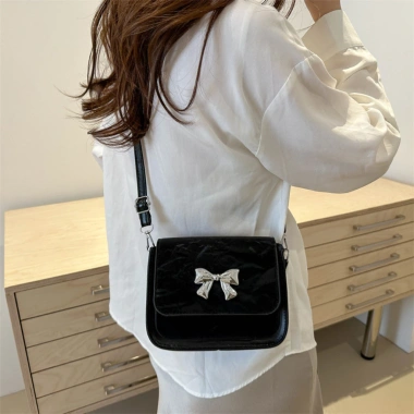 Túi đeo chéo nữ thời trang Báo Store da nhung 20cm đính nơ cực dễ thương TX65 - 46.000