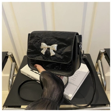 Túi đeo chéo nữ thời trang Báo Store da nhung 20cm đính nơ cực dễ thương TX65 - 46.000