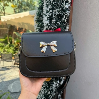 Túi đeo chéo nữ thời trang Báo Store da nhung 20cm đính nơ cực dễ thương TX65 - 46.000