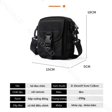 Túi đeo chéo unisex polyester cao cấp ARTW TDC019 - Khóa chống trộm, hộp mềm 4 Túi đeo chéo unisex polyester cao cấp ARTW TDC019 - Khóa chống trộm, hộp mềm 4