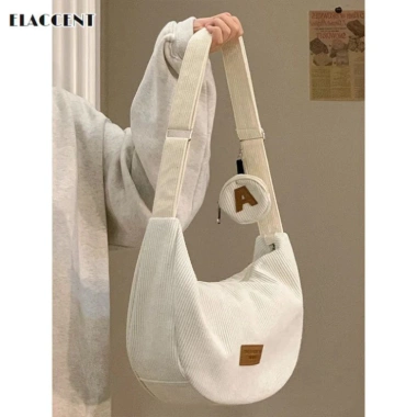 Túi Đeo Chéo Vải Nhung Kẻ Thời Trang, Sức Chứa Lớn, Phong Cách Hàn Quốc - FREESHIP, Giá chỉ 56.999₫ 2