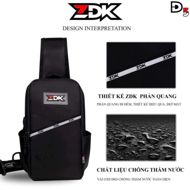 Túi đeo chéo ZDK D5 chống thấm nước cao cấp, đựng iPad, balo 1 quai du lịch phượt nam nữ 133k