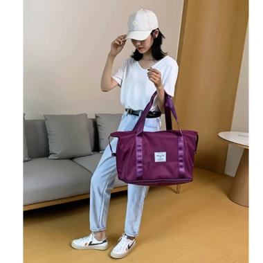 Túi du lịch 2 tầng đa năng cỡ lớn chống thấm vải BOXELO, có cài vali tiện lợi 5