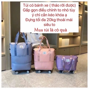 Túi du lịch 3 tầng gấp gọn, bánh xe lớn, vải dù chống nước, giá ưu đãi 177.989 VND 6