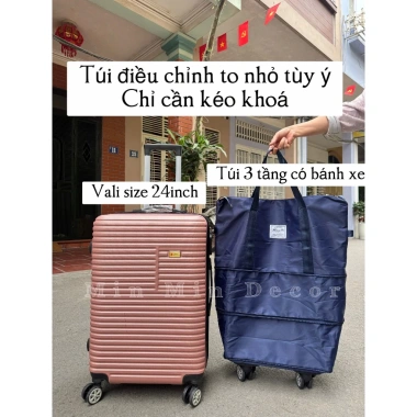 Túi du lịch 3 tầng gấp gọn, bánh xe lớn, vải dù chống nước, giá ưu đãi 177.989 VND 9