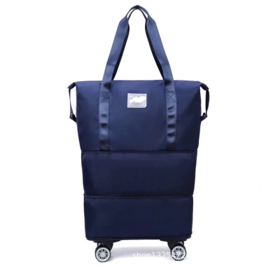 Túi du lịch bánh xe 3 tầng gấp gọn, điều chỉnh kích thước, vải chống thấm, xách tay tiện lợi 10