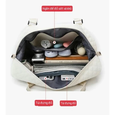 Túi du lịch chống thấm nước đa ngăn, đựng đồ khô ướt lớn, tiện lợi, giá 186k