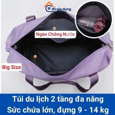 Túi Du Lịch Đa Năng 2 Tầng Cỡ Lớn - Chống Nước, Gấp Gọn, Ngăn Giày & Cài Vali 6 Túi Du Lịch Đa Năng 2 Tầng Cỡ Lớn - Chống Nước, Gấp Gọn, Ngăn Giày & Cài Vali 6