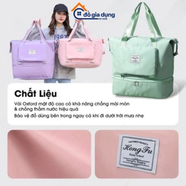 Túi Du Lịch Đa Năng 2 Tầng Gấp Gọn Cỡ Lớn Ngăn Giày Chống Nước Giá Ưu Đãi 125k