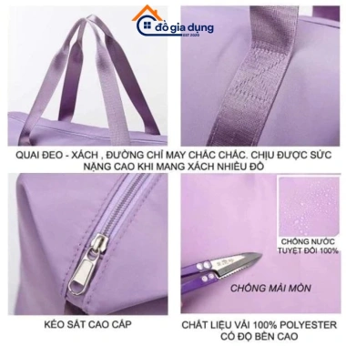 Túi Du Lịch Đa Năng 2 Tầng Gấp Gọn Cỡ Lớn Ngăn Giày Chống Nước Giá Ưu Đãi 125k