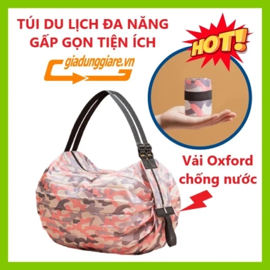 Túi du lịch gấp gọn đa năng Oxford chống nước, chống bụi, quai đeo tiện lợi 2